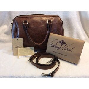 Patricia Nash Signature Map Skye Satchel Riot Rust Medium Brown